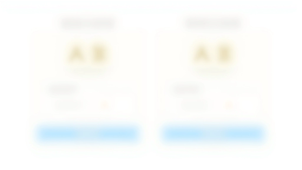 Schematische weergave van twee website versies A en B met verschillende call-to-action knop kleuren