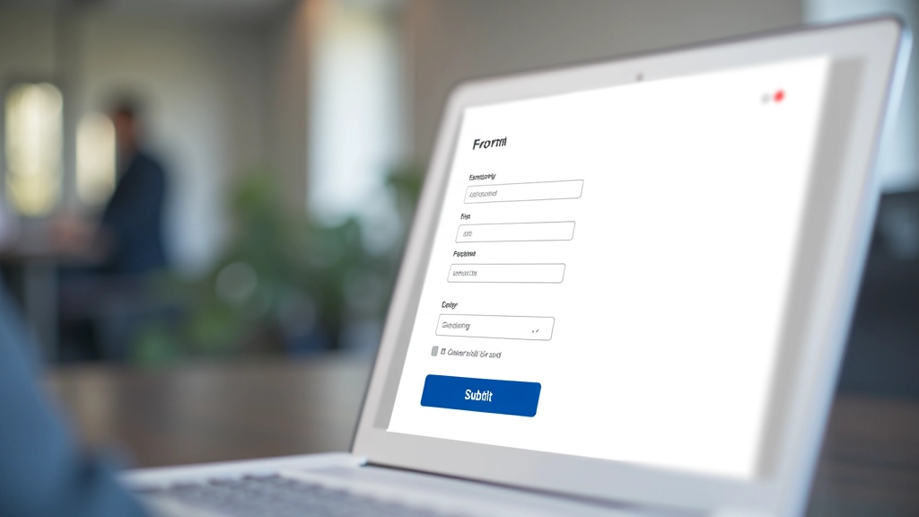 Form pagina met CTA-knop aan het einde, na alle velden zijn ingevuld