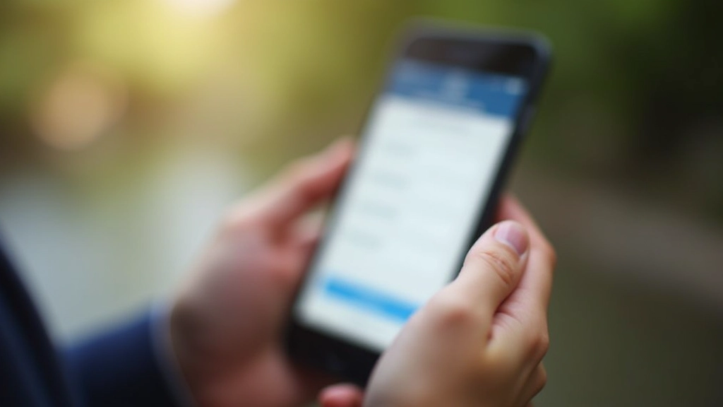 Mobiele telefoon met responsief formulier op scherm, duimen wijzend naar veld